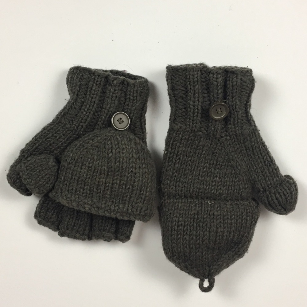 Handmade Hand Knit Fleece Lined Mitten Gloves